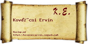 Kovácsi Ervin névjegykártya