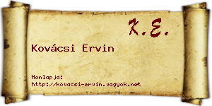 Kovácsi Ervin névjegykártya